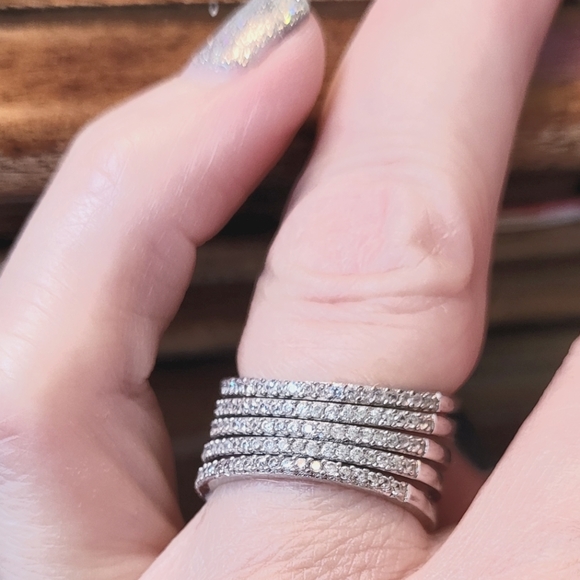5 band Sterling silver ring - Picture 2 of 9